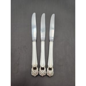 1847 Rogers Bros ETERNALLY YOURS Silverplate Set of 3 Hollow Dinner Knives Vtg
